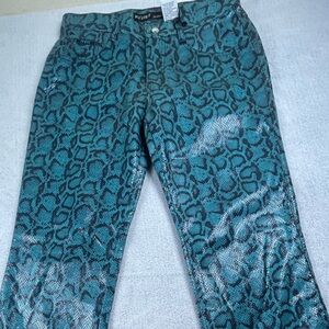 Revolt blue snakeskin print pant #snakeprint #denim
Run small check measurements